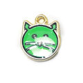 pingente gato verde 017